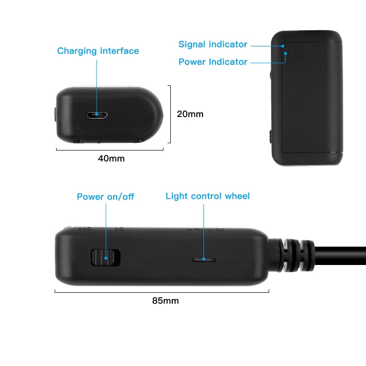 F220 5.5mm HD 5.0MP WIFI Endoscope Inspection Camera with 6 LEDs, Length: 2m, Length: 2m