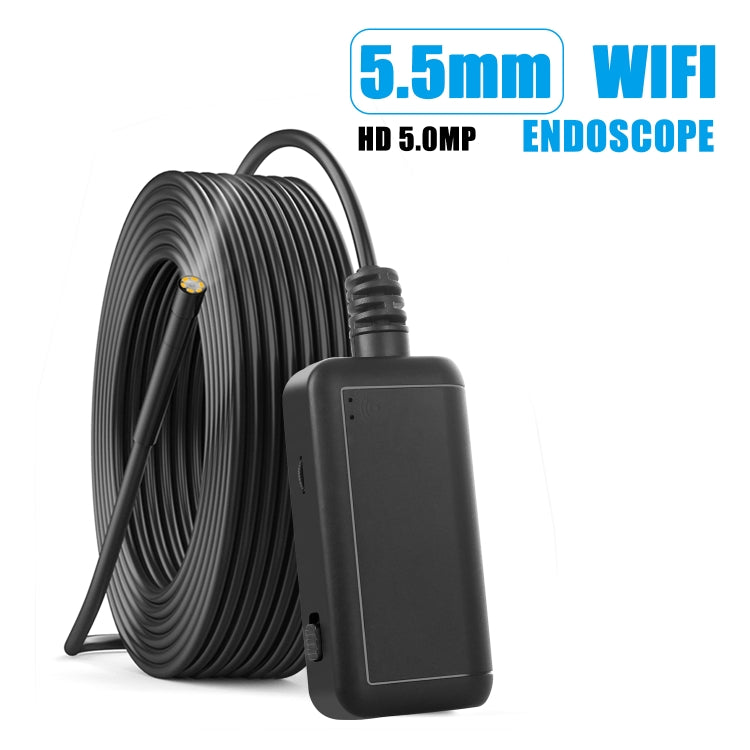 F220 5.5mm HD 5.0MP WIFI Endoscope Inspection Camera with 6 LEDs, Length: 10m, Length: 10m
