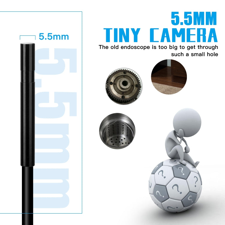 F220 5.5mm HD 5.0MP WIFI Endoscope Inspection Camera with 6 LEDs, Length: 10m, Length: 10m