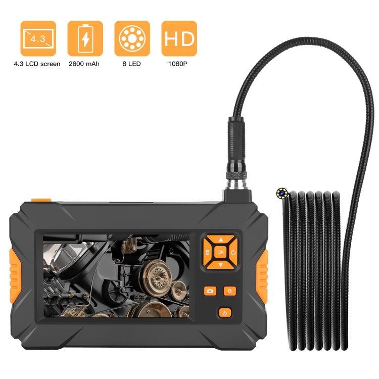 P30 8mm IP67 Waterproof 4.3 inch HD Portable Endoscope Snake Tube Industrial Endoscope, Cable Length: 3m, 3m