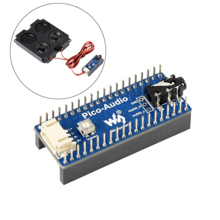 Waveshare Audio Expansion Module for Raspberry Pi Pico, Concurrently Headphone / Speaker Output, 20167