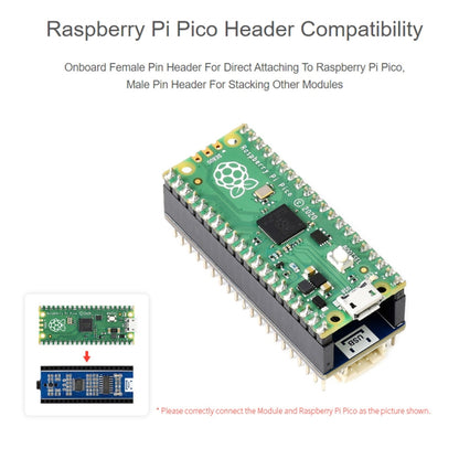 Waveshare Audio Expansion Module for Raspberry Pi Pico, Concurrently Headphone / Speaker Output, 20167