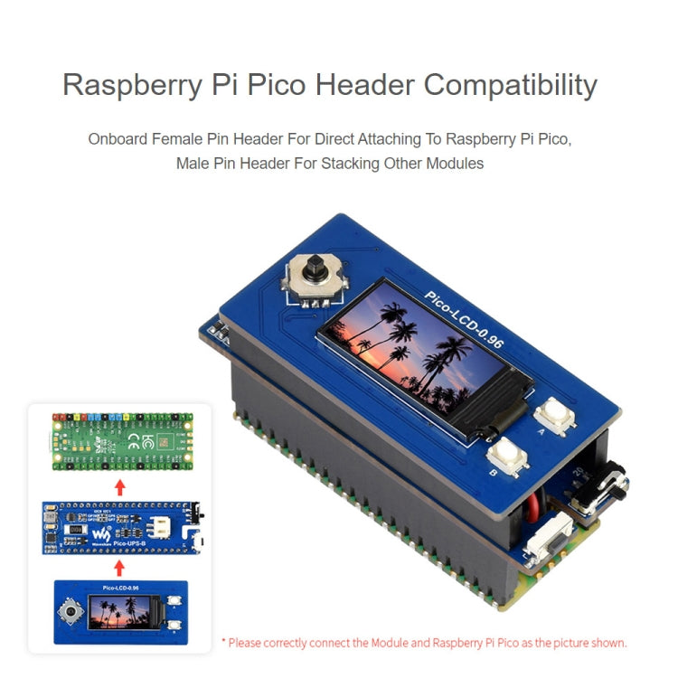 Waveshare UPS Module Uninterruptible Power Supply 600mAh Li-Po Battery Module Stackable Board for Raspberry Pi Pico, UPS