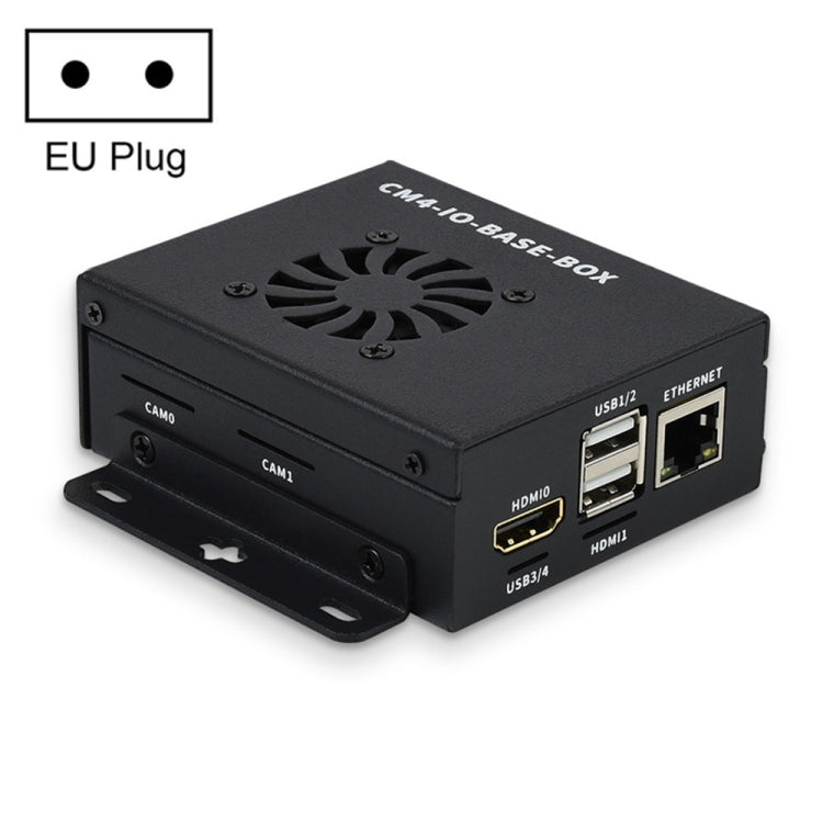 Waveshare Mini IO Board Lite Ver Mini-Computer Base Box with Metal Case & Cooling Fan for Raspberry Pi CM4, IO Board Lite Ver