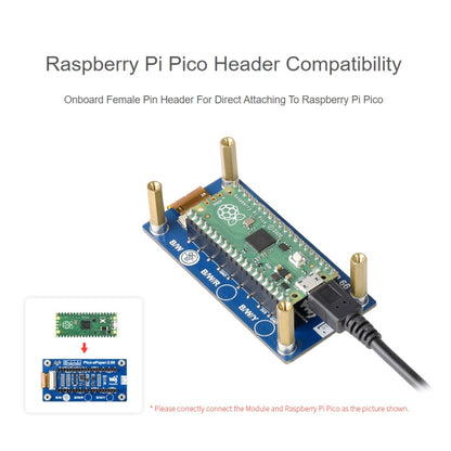 Waveshare 2.66 inch 296 x 152 Pixel Black / White E-Paper E-Ink Display Module for Raspberry Pi Pico, SPI Interface, 20052