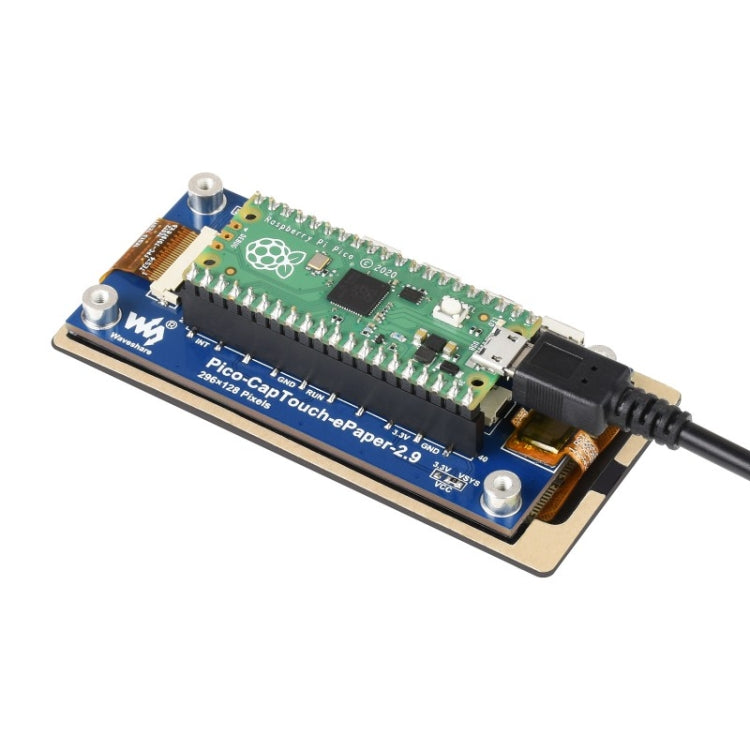 Waveshare 2.9 inch 296 x 128 Pixel Touch Black / White e-Paper Module for Raspberry Pi Pico, SPI Interface, 20051