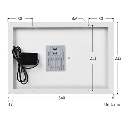 Waveshare High Conversion Efficiency 18V 10W Solar Panel, 19598