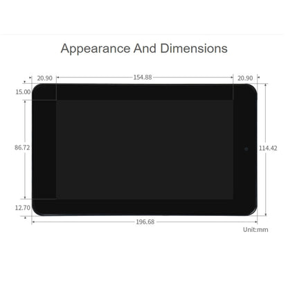 WAVESHARE 7 inch 800 x 480 Capacitive Touch Display with Case & Front Camera for Raspberry Pi, 7 inch with Case & Cam