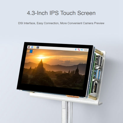 Waveshare 4.3 inch Screen Raspberry Pi Microscope Kit 12MP Camera Module with Bracket, US Plug