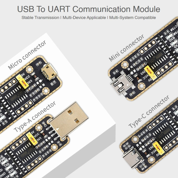 Waveshare Mini USB to UART High Band Rate Transmission Module Connectors, Mini USB