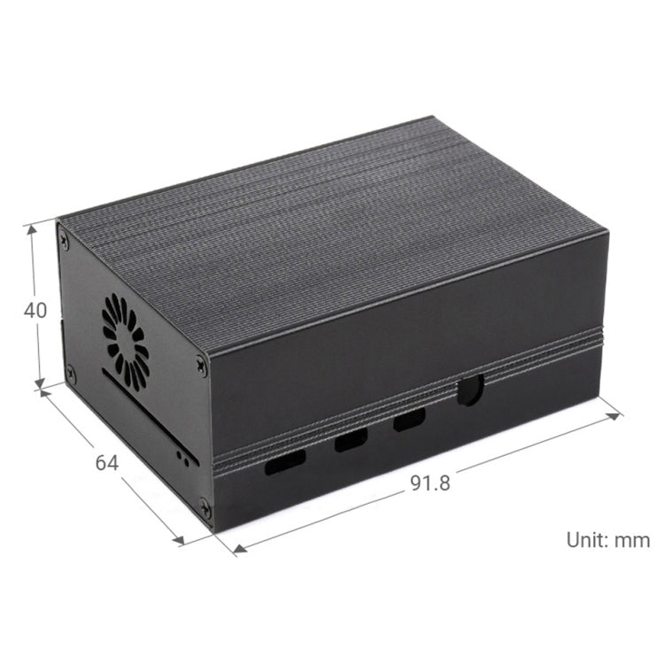 Waveshare Stripe Aluminum Cooling Case for Raspberry Pi 4, Built-In Active Radiator with Fins, Stripe Aluminum Cooling Case