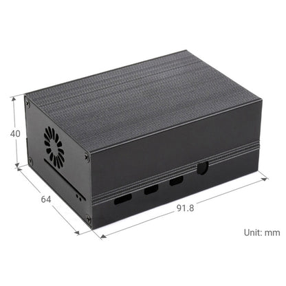 Waveshare Stripe Aluminum Cooling Case for Raspberry Pi 4, Built-In Active Radiator with Fins, Stripe Aluminum Cooling Case