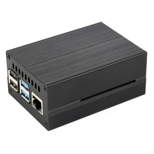 Waveshare Stripe Aluminum Cooling Case for Raspberry Pi 4, Built-In Active Radiator with Fins, Stripe Aluminum Cooling Case