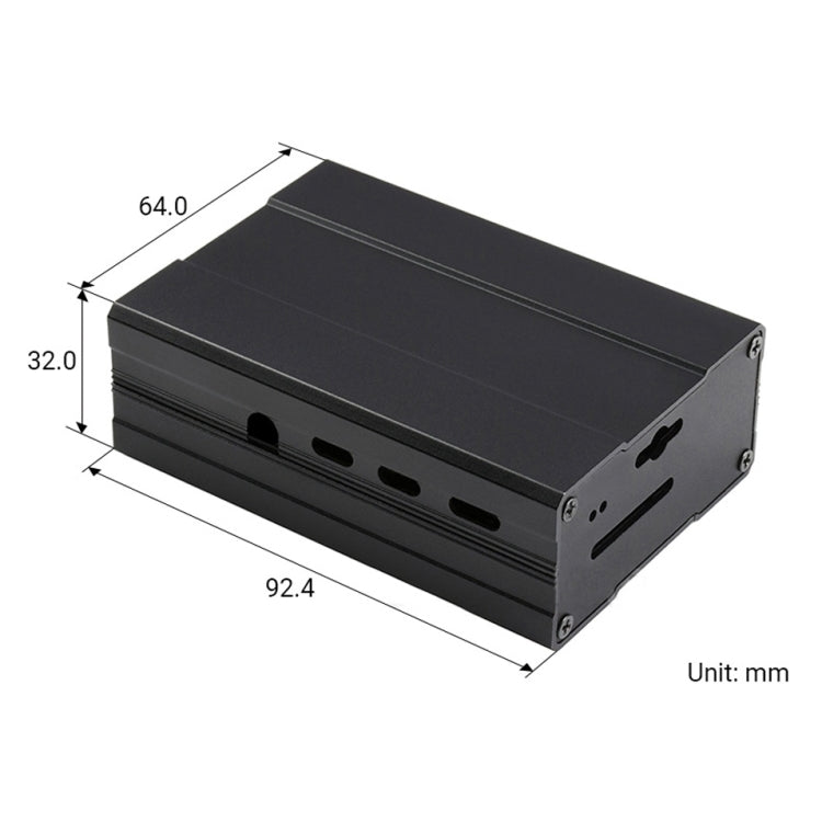 Waveshare Aluminum Chamfered Design Case for Raspberry Pi 4B, Aluminum Chamfered Case