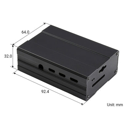 Waveshare Aluminum Chamfered Design Case for Raspberry Pi 4B, Aluminum Chamfered Case