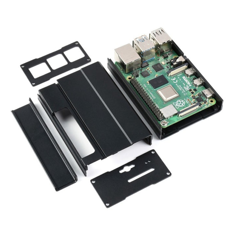 Waveshare Aluminum Chamfered Design Case for Raspberry Pi 4B, Aluminum Chamfered Case