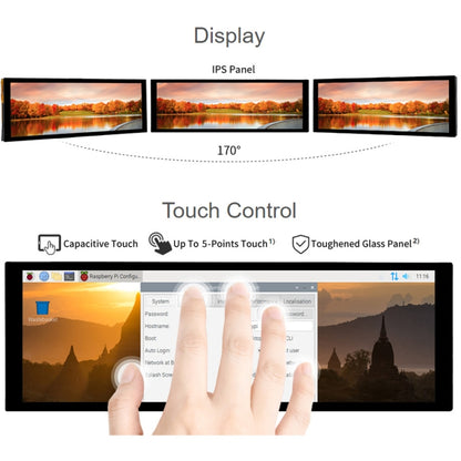 WAVESHARE 7.9 inch Capacitive Touch Display For Raspberry Pi, 400 x 1280, IPS, DSI Interface, 7.9 inch