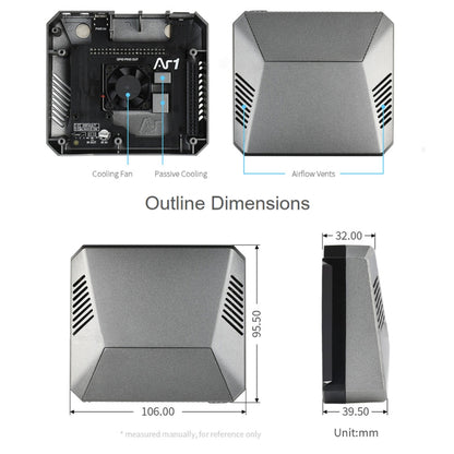 Waveshare Argon One M.2 Aluminum Case For Raspberry Pi 4, with M.2 Expansion Slot, Argon One M.2