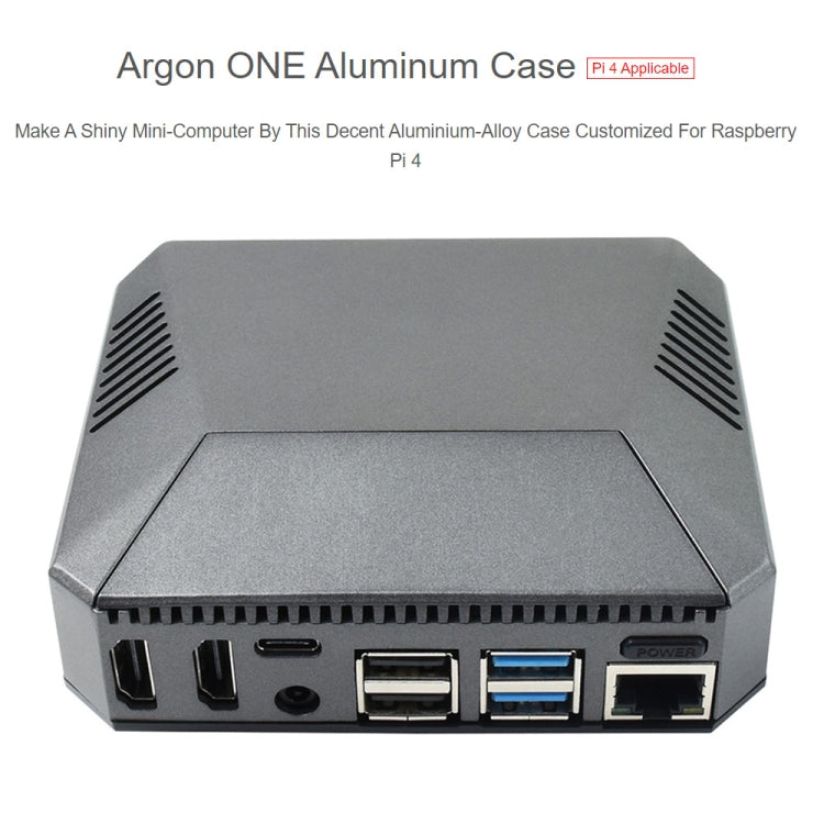 Waveshare Argon One Aluminum Case For Raspberry Pi 4, with Safe Power Button, Argon One