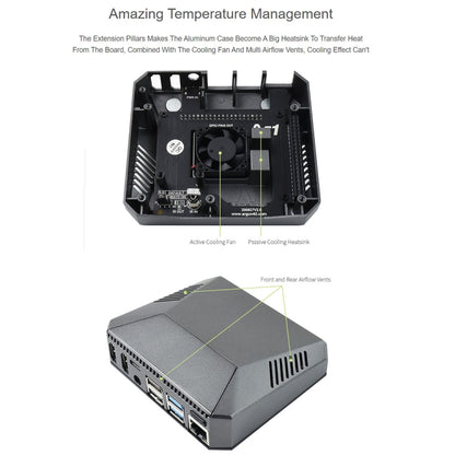 Waveshare Argon One Aluminum Case For Raspberry Pi 4, with Safe Power Button, Argon One