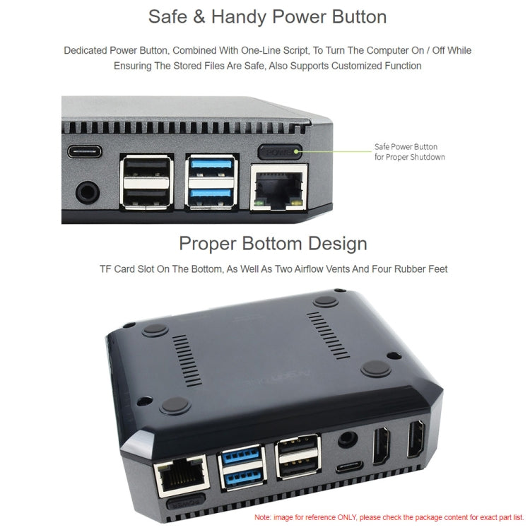 Waveshare Argon One Aluminum Case For Raspberry Pi 4, with Safe Power Button, Argon One
