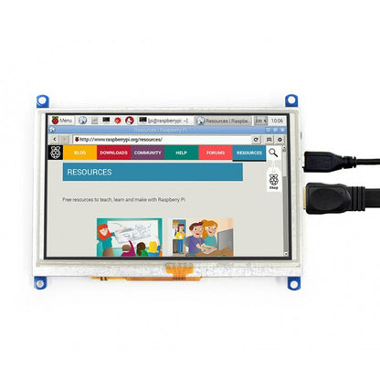 WAVESHARE 5 Inch HDMI LCD (G) 800x480 Touch Screen  for Raspberry Pi Supports Various Systems, 5 Inch HDMI LCD (G)