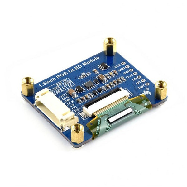 WAVESHARE 128x128 General 1.5inch RGB OLED Display Module 16-bit High Color with SPI Interface, 1.5inch  OLED