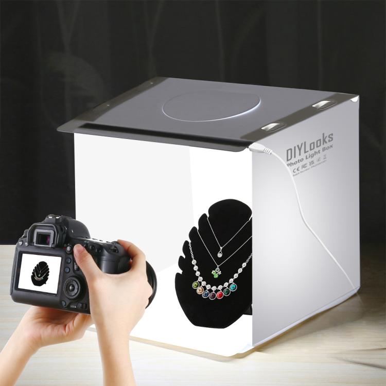 20cm Folding Portable 550LM Light Photo Lighting Studio Shooting Tent Box Kit with 6 Colors Backdrops (Black, White, Yellow, Red, Green, Blue), Unfold Size: 24cm x 23cm x 23cm