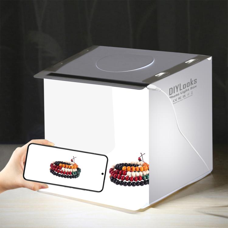 20cm Folding Portable 550LM Light Photo Lighting Studio Shooting Tent Box Kit with 6 Colors Backdrops (Black, White, Yellow, Red, Green, Blue), Unfold Size: 24cm x 23cm x 23cm