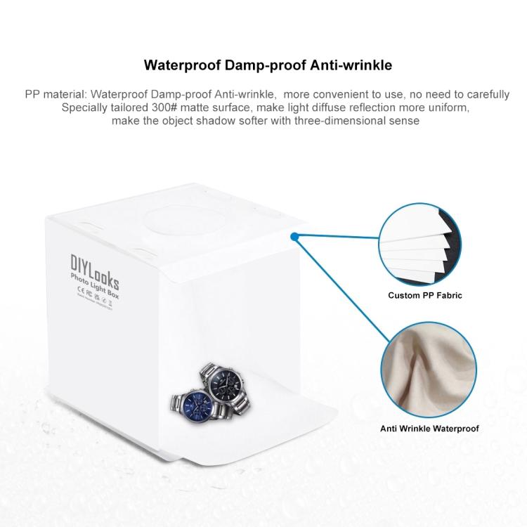 20cm Folding Portable 550LM Light Photo Lighting Studio Shooting Tent Box Kit with 6 Colors Backdrops (Black, White, Yellow, Red, Green, Blue), Unfold Size: 24cm x 23cm x 23cm