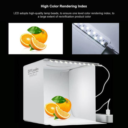 20cm Folding Portable 550LM Light Photo Lighting Studio Shooting Tent Box Kit with 6 Colors Backdrops (Black, White, Yellow, Red, Green, Blue), Unfold Size: 24cm x 23cm x 23cm