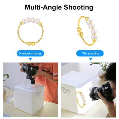 20cm Folding Portable 550LM Light Photo Lighting Studio Shooting Tent Box Kit with 6 Colors Backdrops (Black, White, Yellow, Red, Green, Blue), Unfold Size: 24cm x 23cm x 23cm