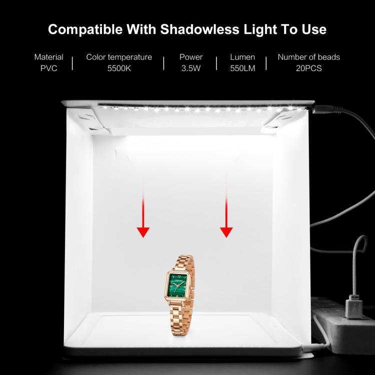 20cm Folding Portable 550LM Light Photo Lighting Studio Shooting Tent Box Kit with 6 Colors Backdrops (Black, White, Yellow, Red, Green, Blue), Unfold Size: 24cm x 23cm x 23cm