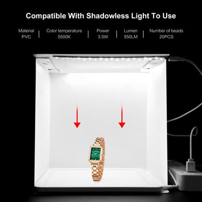 20cm Folding Portable 550LM Light Photo Lighting Studio Shooting Tent Box Kit with 6 Colors Backdrops (Black, White, Yellow, Red, Green, Blue), Unfold Size: 24cm x 23cm x 23cm