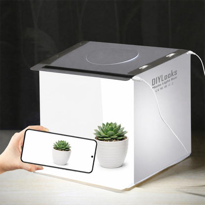 20cm Include 2 LED Panels Folding Portable 1100LM Light Photo Lighting Studio Shooting Tent Box Kit with 6 Colors Backdrops (Black, White, Yellow, Red, Green, Blue), Unfold Size: 24cm x 23cm x 23cm