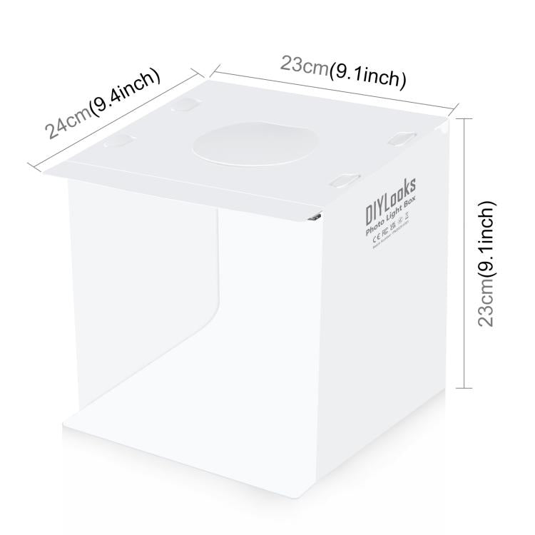 20cm Include 2 LED Panels Folding Portable 1100LM Light Photo Lighting Studio Shooting Tent Box Kit with 6 Colors Backdrops (Black, White, Yellow, Red, Green, Blue), Unfold Size: 24cm x 23cm x 23cm