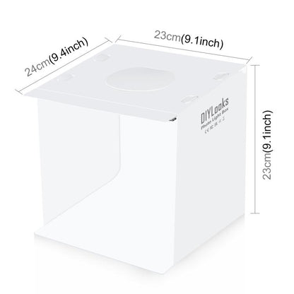 20cm Include 2 LED Panels Folding Portable 1100LM Light Photo Lighting Studio Shooting Tent Box Kit with 6 Colors Backdrops (Black, White, Yellow, Red, Green, Blue), Unfold Size: 24cm x 23cm x 23cm