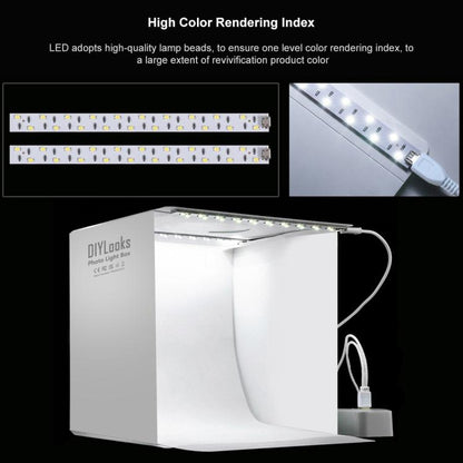 20cm Include 2 LED Panels Folding Portable 1100LM Light Photo Lighting Studio Shooting Tent Box Kit with 6 Colors Backdrops (Black, White, Yellow, Red, Green, Blue), Unfold Size: 24cm x 23cm x 23cm