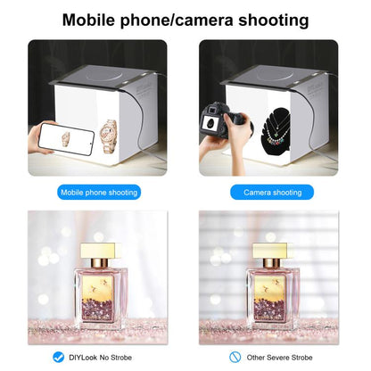 20cm Include 2 LED Panels Folding Portable 1100LM Light Photo Lighting Studio Shooting Tent Box Kit with 6 Colors Backdrops (Black, White, Yellow, Red, Green, Blue), Unfold Size: 24cm x 23cm x 23cm