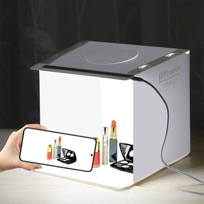 PULUZ 20cm Folding Portable 550LM Light Photo Lighting Studio Shooting Tent Box Kit with 2 Colors Backdrops (Black, White), Unfold Size: 24cm x 23cm x 23cm