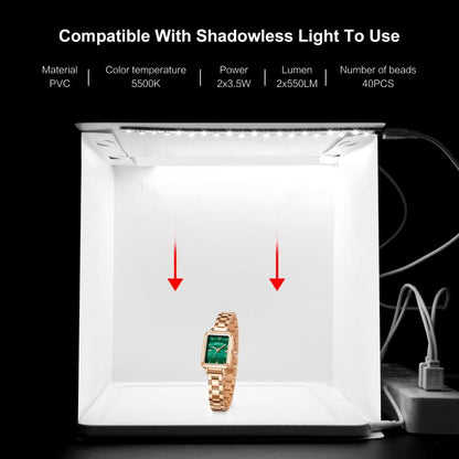 20cm Include 2 LED Panels Folding Portable 1100LM Light Photo Lighting Studio Shooting Tent Box Kit with 2 Colors Backdrops (Black, White), Unfold Size: 24cm x 23cm x 23cm