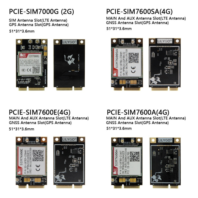 TTGO T-PCIE ESP32-WROVER-B AXP192 Chip WiFi Bluetooth Nano Card SIM Series Module Hardware Composable Development Board, SIM7600A-PCIE, SIM7600A-PCIE