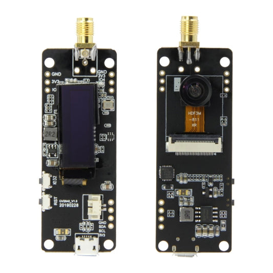 TTGO Fish-eye Lens Camera Module OV2640 SMA WiFi 0.91 OLED Development Board with 3dbi Antenna, Fish-eye Lens