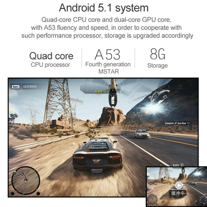 Wejoy K5+ 3400 Lumen 1280x1080 1080P Android 5.1 HD Bluetooth WiFi Smart 3D Ultra-Short Focus Projector, Support HDMI x 2 / USB x 2 /  Micro SD Card