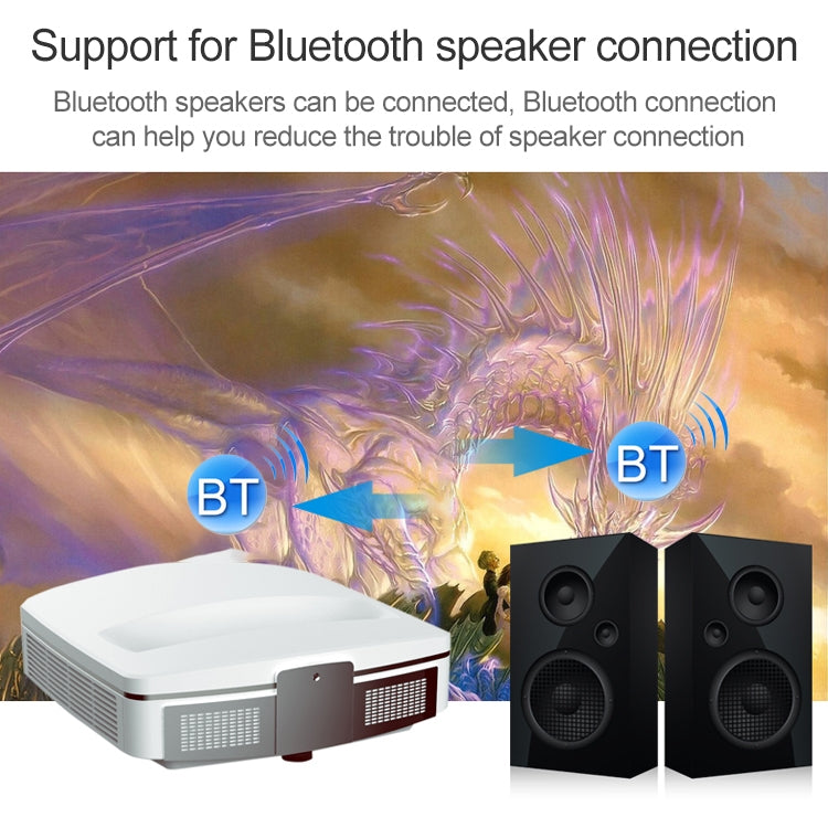 Wejoy K5+ 3400 Lumen 1280x1080 1080P Android 5.1 HD Bluetooth WiFi Smart 3D Ultra-Short Focus Projector, Support HDMI x 2 / USB x 2 /  Micro SD Card