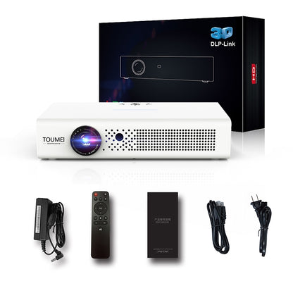 TOUMEI V6 3800 Lumens Android 9.0 3D Smart DLP Projector, 2GB+32GB, Support Dual Band WiFi / Bluetooth / HDMI / TF Card / RJ45