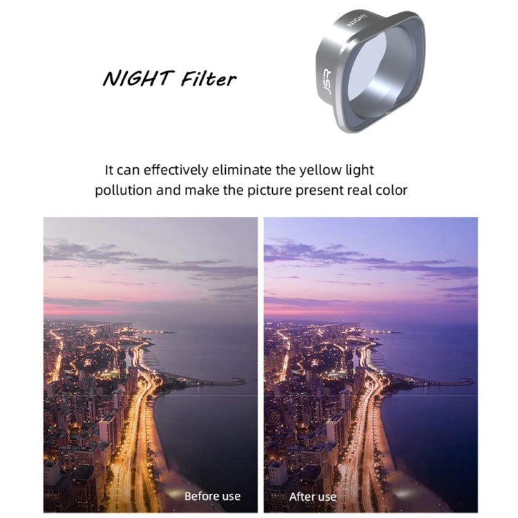 JSR KS 8 in 1 Star+NIGHT+ND8+ND16+ND32+ND64+MCUV+CPL Lens Filter for DJI FPV, Aluminum Alloy Frame, 8 in 1