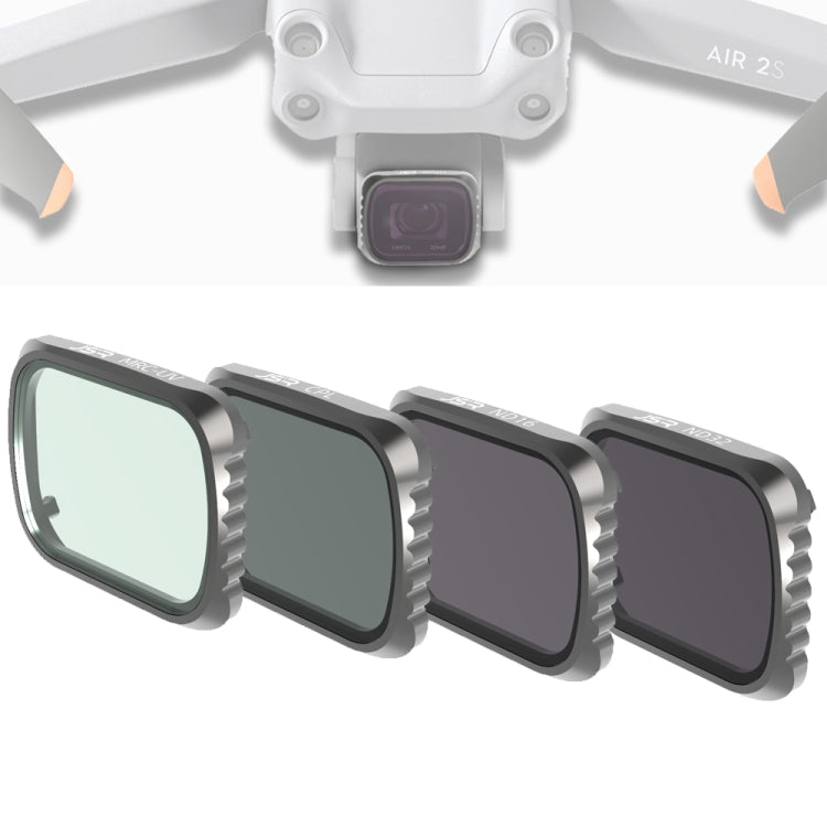 JSR KS 4 in 1 UV + CPL + ND16 + ND32 Lens Filter for DJI Air 2S, Aluminum Frame, UV + CPL + ND16 + ND32
