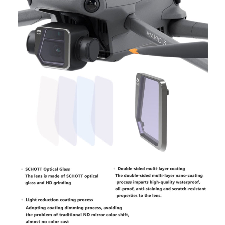 JSR Drone NIGHT Light Pollution Reduction Lens Filter for DJI Mavic 3, NIGHT