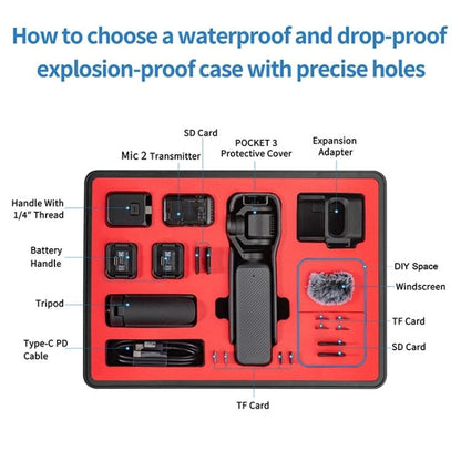 For DJI Osmo Pocket 3 STARTRC Waterproof PP Full Kit Suitcase Storage Box, For DJI Osmo Pocket 3